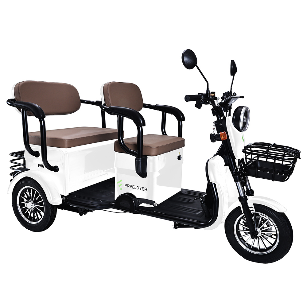 

Freejoyer FV6 Max Electric Tricycle, 1800W Motor, 72V 20Ah Battery, 10*3 inch Tire, 25km/h Max Speed, 60km Range, Front Disc Brake & Rear Drum Brake, Hydraulic Front Fork - White