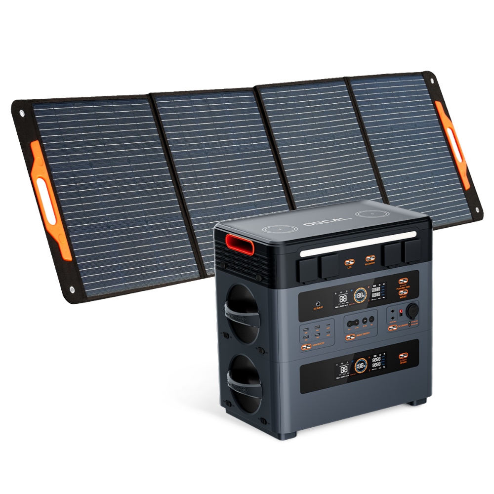 

Blackview OSCAL PowerMax 2400 2400W 1872Wh Portable Power Station + 1x BP2400 1872Wh LiFePO4 Battery Pack + 1x PM200 200W Foldable Solar Panel