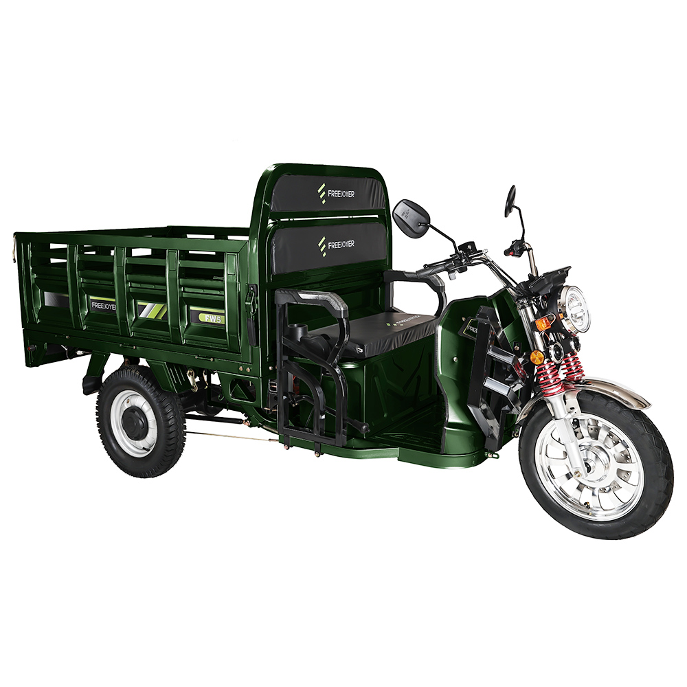 

Freejoyer FW5 Electric Cargo Tricycle, 3000W Motor, 72V 58Ah Battery, 45km/h Max Speed, 86km Range, Front Disc Brake & Rear Drum Brake, Front & Rear Shock Absorption - Green