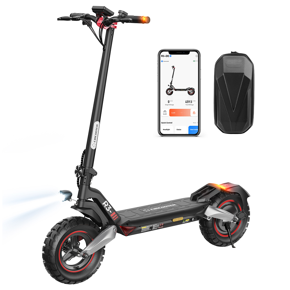 

CIRCOOTER R3 Electric Scooter ABE Version, 500W Motor, 48V 15Ah Battery, 10 inch Tires, 20km/h Max Speed, 100km Range, Disc Brake + Electronic Brake, APP Control, Black