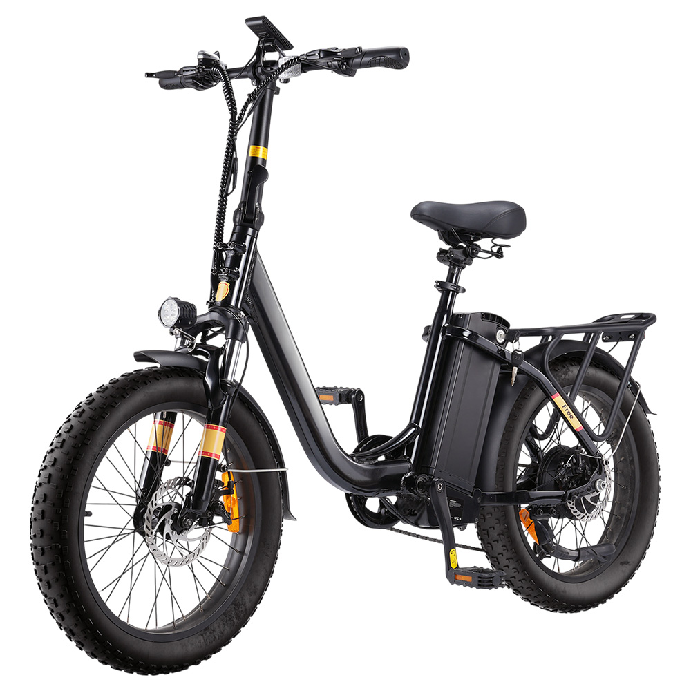 Free Electric Bike, 250W Motor, 48V 15.6Ah Battery, 20*3.0 inch Tire, 25km/h Max Speed, 120km Range, Front & Rear Disc Brake, Front Suspension, Shimano 7-speed