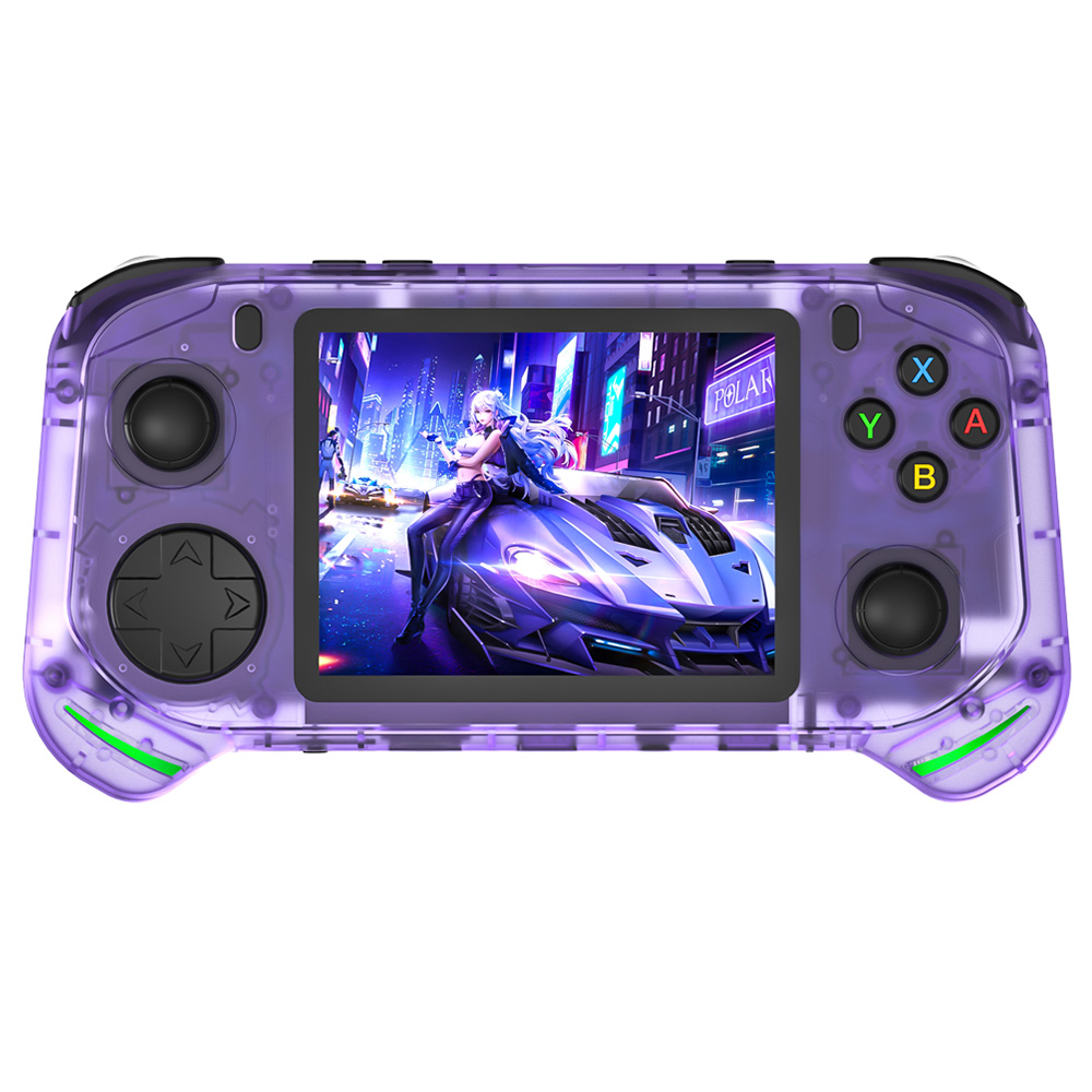 RX6H Handheld Game Console, 64GB TF Card, 3.5 inch Screen, 20+ Emulators, 4 Hours Playtime - Purple