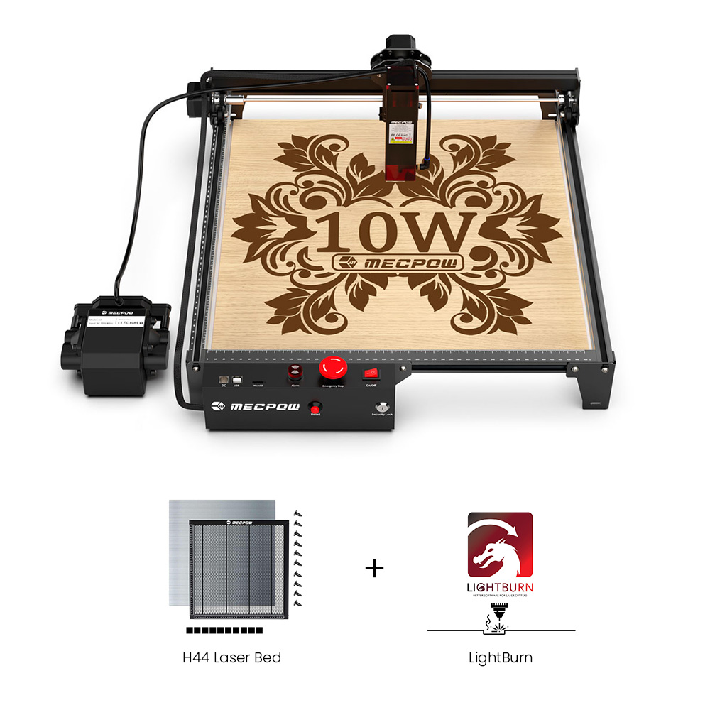 Mecpow X3 Pro 10W Laser Engraver With Air Assist System + H44 Laser Bed + 1 Year LightBurn