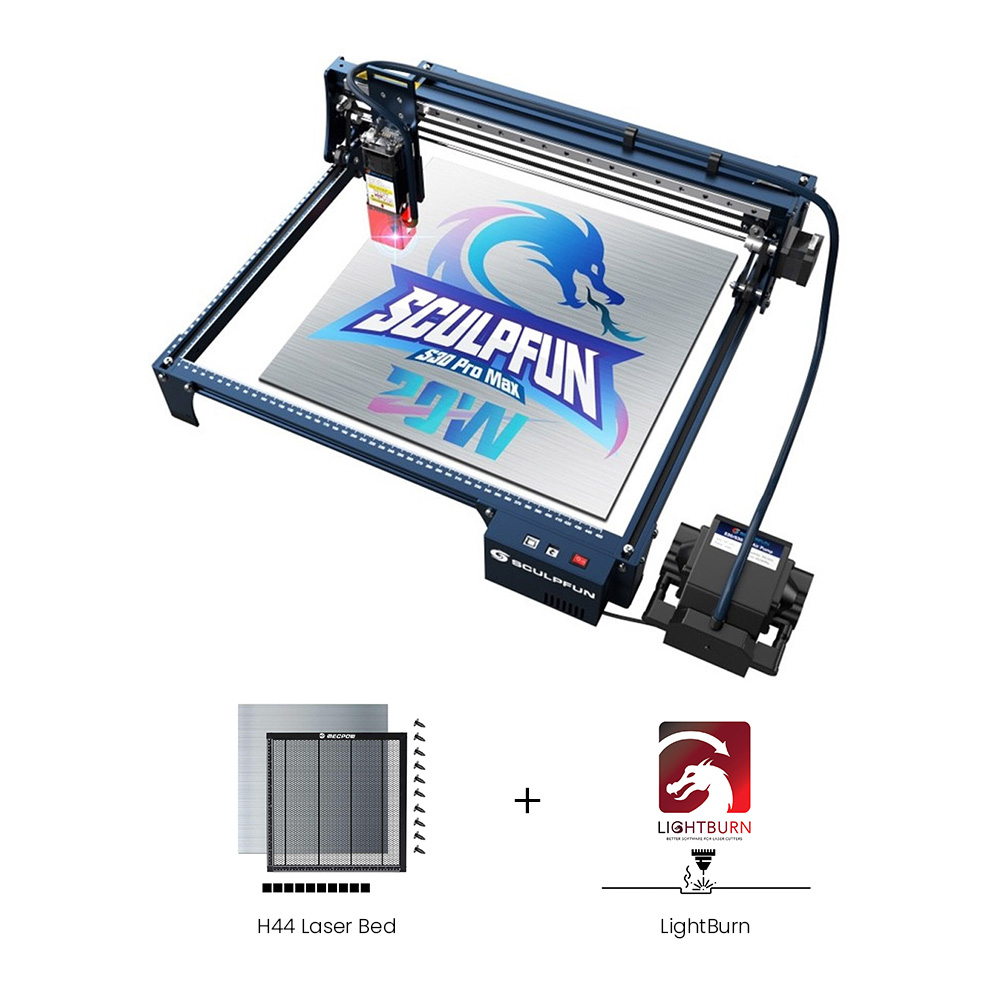 SCULPFUN S30 Pro 10W Laser + H44 Laser Bed + 1 Year Lightburn License