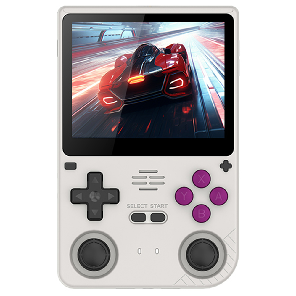 Powkiddy V20 Handheld Game Console, 128GB TF Card, 3.5 inch IPS Screen, Open Source Linux System, 64-bit 3D Simulators, 10 Hours Playtime - Grey