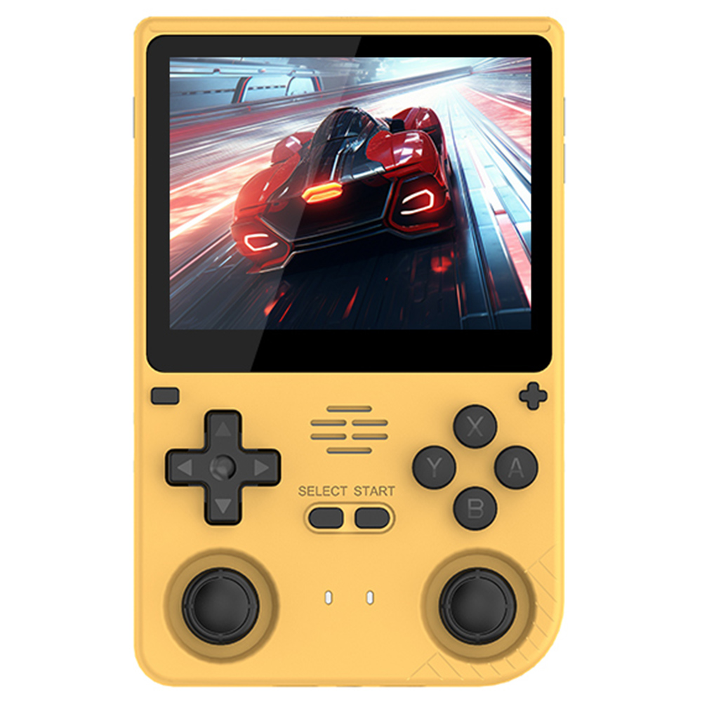 

Powkiddy V20 Handheld Game Console, 128GB TF Card, 3.5 inch IPS Screen, Open Source Linux System, 64-bit 3D Simulators, 10 Hours Playtime - Yellow