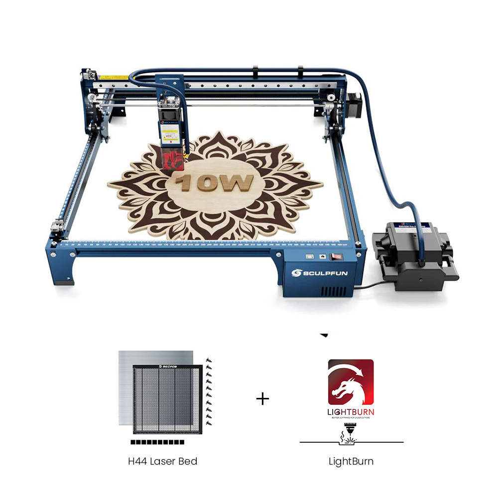 

SCULPFUN S30 Pro 10W Laser + H44 Laser Bed + 1 Year Lightburn License