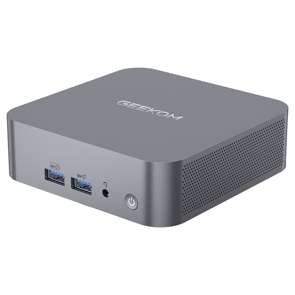 GEEKOM GT1 Mega AI Mini PC, Intel Core Ultra 5-125H 14 Cores Max 4.5GHz, 32GB RAM 1TB SSD, 2*HDMI + 2*USB 4.0 Four Screen Display, WiFi 7 Bluetooth 5.4, 5*USB3.2 Type-A, 1*USB2.0, 2*2.5Gbps RJ45, 1*SD Card Slot, 1*Headset Jack - EU Plug