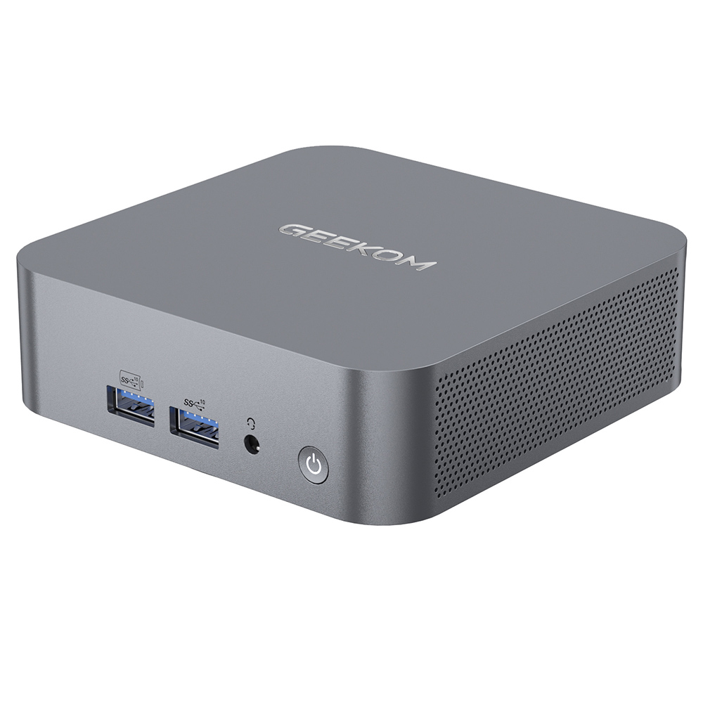 GEEKOM GT1 Mega AI Mini PC, Intel Core Ultra 5-125H 14 Cores Max 4.5GHz, 32GB RAM 1TB SSD, 2*HDMI + 2*USB 4.0 Four Screen Display, WiFi 7 Bluetooth 5.4, 5*USB3.2 Type-A, 1*USB2.0, 2*2.5Gbps RJ45, 1*SD Card Slot, 1*Headset Jack - UK Plug