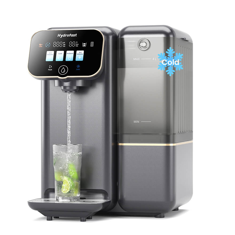 Hydrofast C100 Countertop Water Purifier, Room Temperature & Cold Water, Reverse Osmosis Water Filter for Home, Office