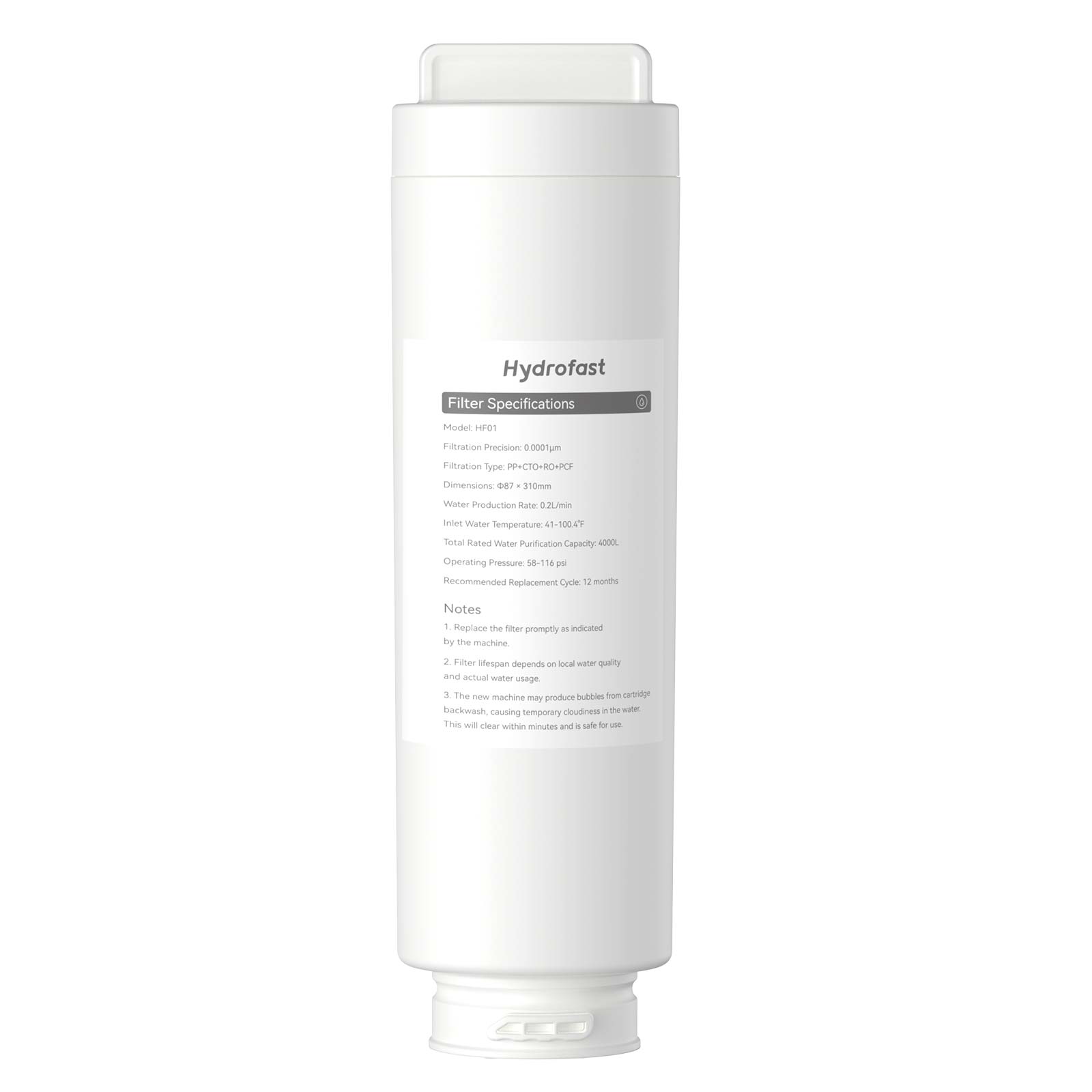 Hydrofast HF01 RO Filter with 5-Stage Filtration, Easy Replacement for B100&C100 Water Purifier