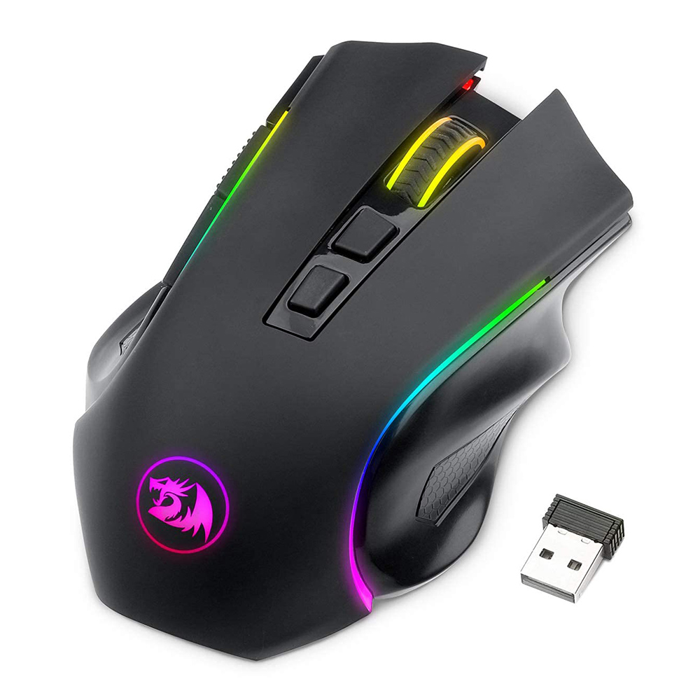 Redragon Griffin M602-KS 2.4G Dual Mode Wireless Gaming Mouse with 7 Programmable Backlight Modes up to 7200 DPI - Black