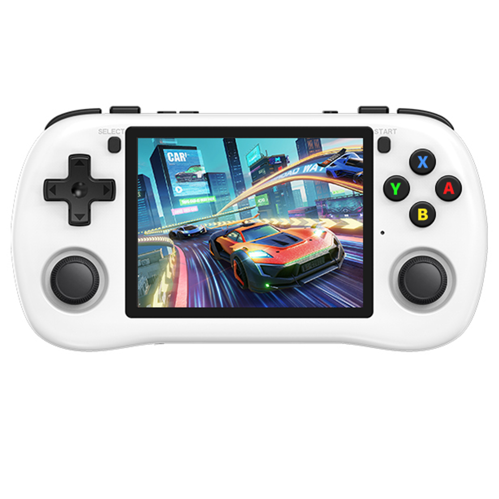 Powkiddy X35H Handheld Game Console, 3.5 inch IPS Screen, 16GB+128GB TF Card, Open Source Linux System, 6 Hours Playtime, HDMI Output - White