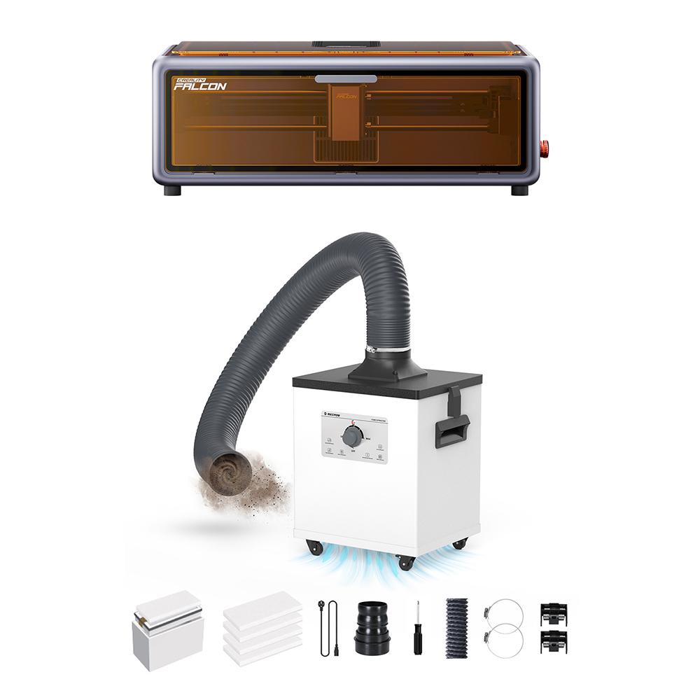 Creality Falcon A1 10W FDA Class 1 Laser + Mecpow P150 150W Fume Extractor