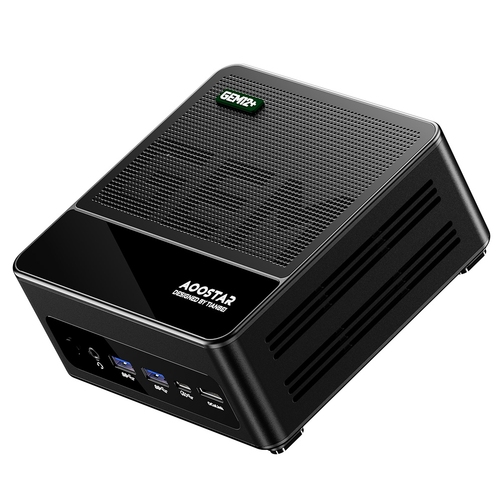 AOOSTAR GEM12+ Mini PC AMD Ryzen 7 Pro 8845HS 8 Core Max 5.1GHz, 16GB RAM 512GB SSD, HDMI2.1 + DP1.4+ USB4 + Type-C 4K Four Screen Display, WiFi 6 Bluetooth 5.2, 2*2.5G LAN, 2*USB3.2, 2*USB2.0, 1*Oculink - EU Plug