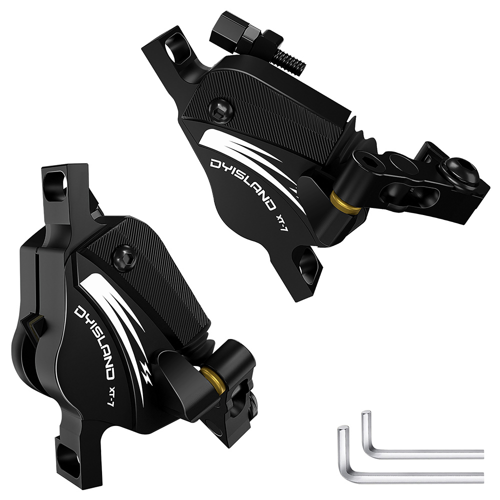 

DYISLAND XT-7 Hydraulic Disc Brakes Calipers, Cable Actuated Front & Rear Brake for MTB / Road Bike / Electric Bike - Black