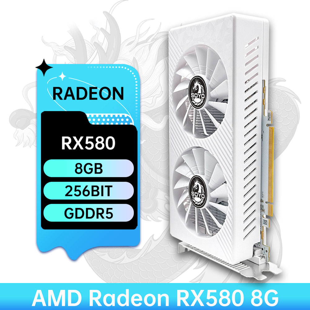 SOYO デュアルファン ホワイトクーラー Radeon RX 580 8GB SOYO デュアルファン ホワイトクーラー Radeon RX 580 8GB Amazon.com