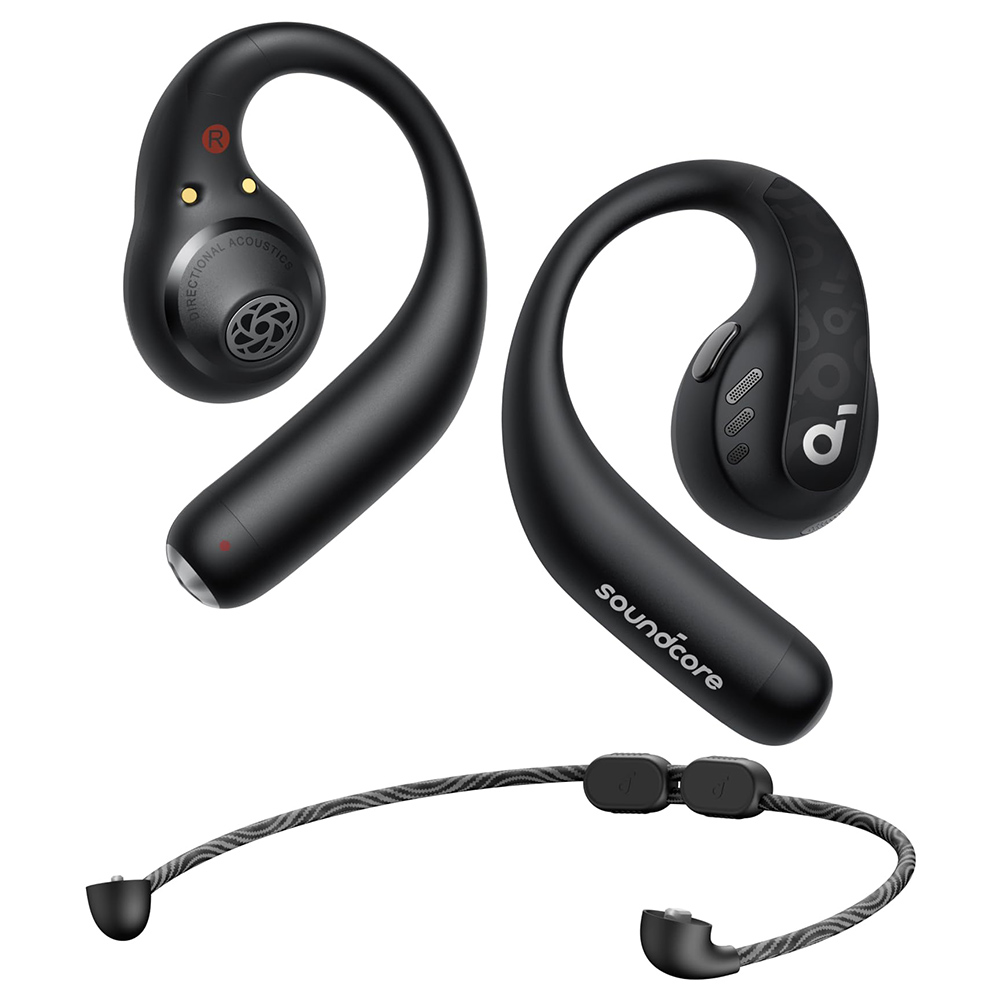 Anker Soundcore AeroFit Pro Open-ear Earbuds, Bluetooth 5.3, Up to 46 Hours Playtime - Black