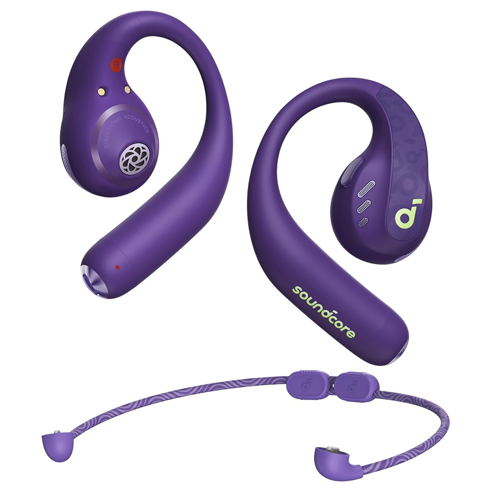 Anker Soundcore AeroFit Pro Open-ear Earbuds, Bluetooth 5.3, Up to 46 Hours Playtime - Purple