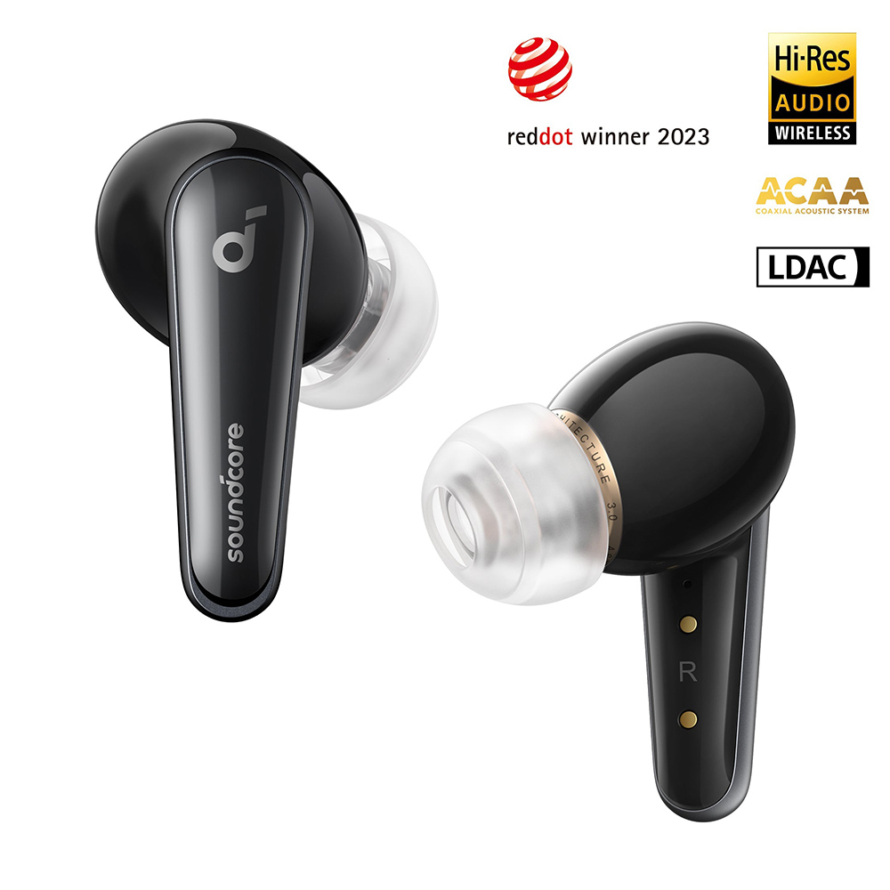 Anker Soundcore Liberty 4 True Wireless ANC Earbuds, Hi-Res Wireless Audio, Spatial Audio with Dual Modes, Heart Rate Sensor - Black