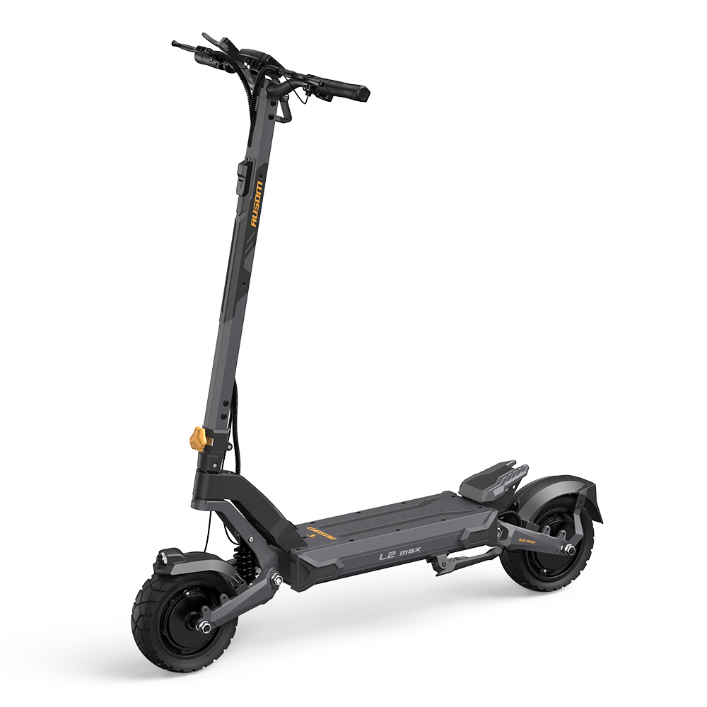 

Ausom L2 Max Electric Scooter, 2*1000W Motor, 48V 20.8Ah Battery, 3*10 inch Tires, 65km/h Max Speed, 90km Range, Front & Rear Disc Brakes, Swingarm Suspension, Hidden AirTag Mount