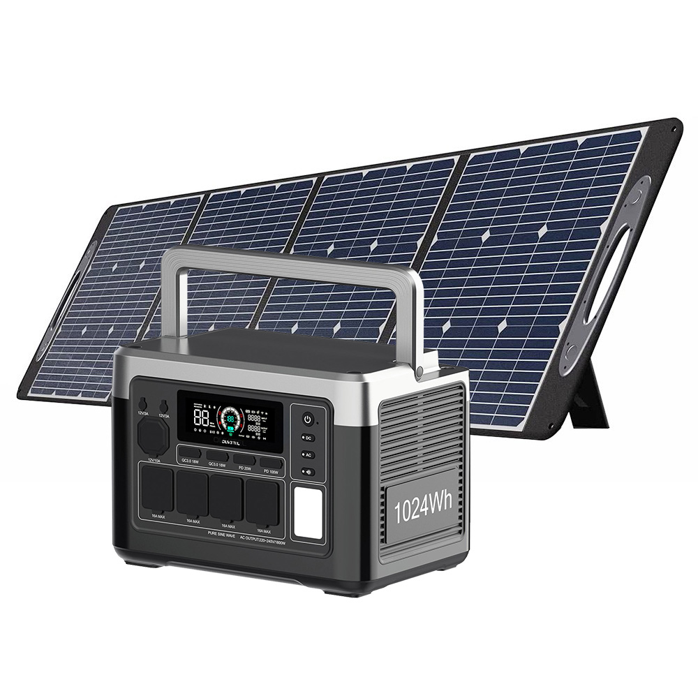 OUKITEL P1000 PLUS Portable Power Station 1024Wh + OUKITEL PV200 Foldable Solar Panel