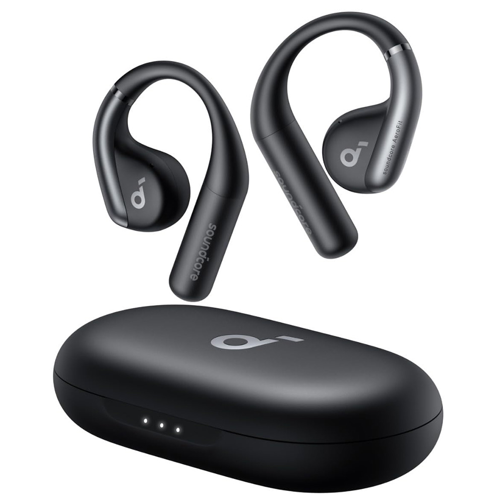 Anker Soundcore AeroFit Open-ear Earbuds, Ergonomic Ear Hook, IPX7 Waterproof, App Control, Up to 42 Hours Playtime - Black