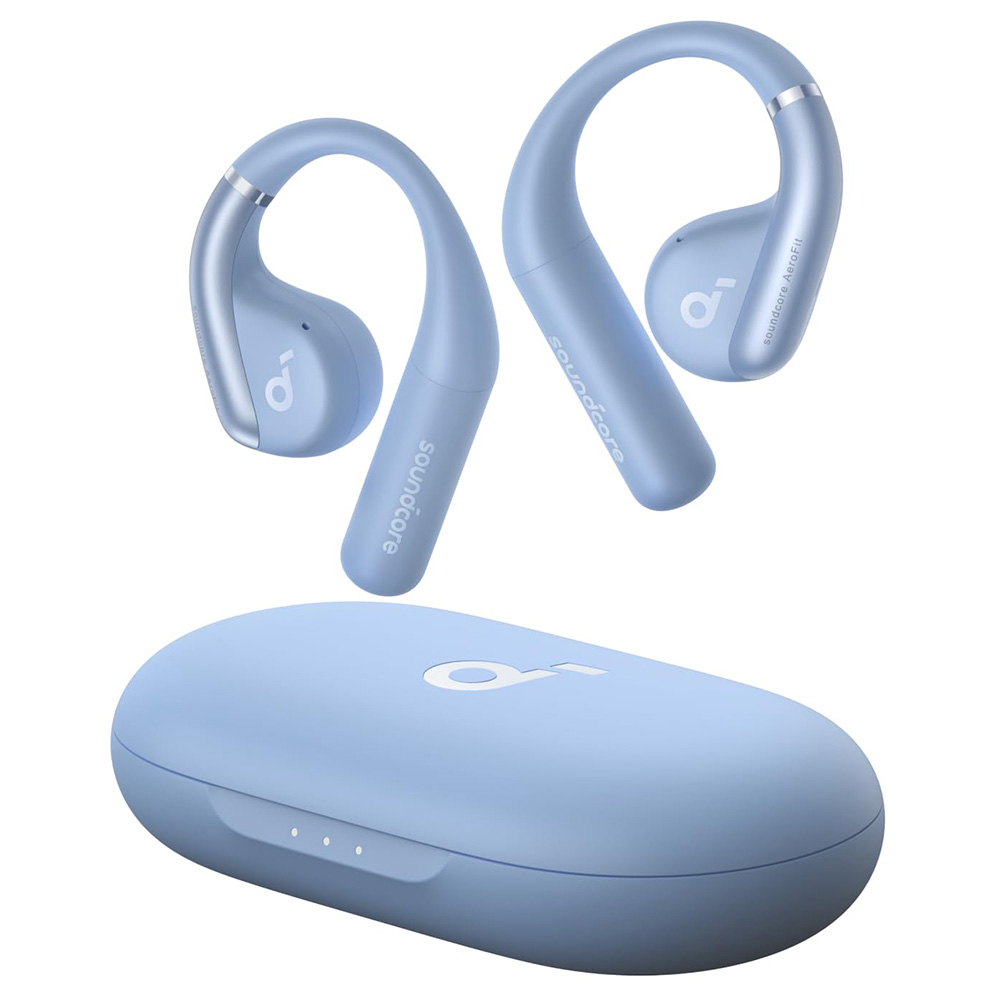 

Anker Soundcore AeroFit Open-ear Earbuds, Ergonomic Ear Hook, IPX7 Waterproof, App Control, Up to 42 Hours Playtime - Blue