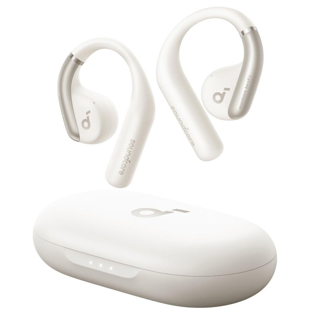 Anker Soundcore AeroFit Open-ear Earbuds, Ergonomic Ear Hook, IPX7 Waterproof, App Control, Up to 42 Hours Playtime - White