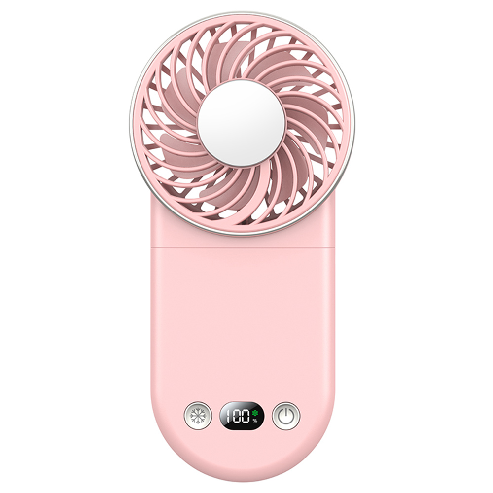 

WT20 Portable Handheld Fan, Cooling, 3 Speed Wind, Digital Display, 180° Adjustable, 2000mAh Battery, USB Rechargeable, Power Bank & Phone Stand, Pink