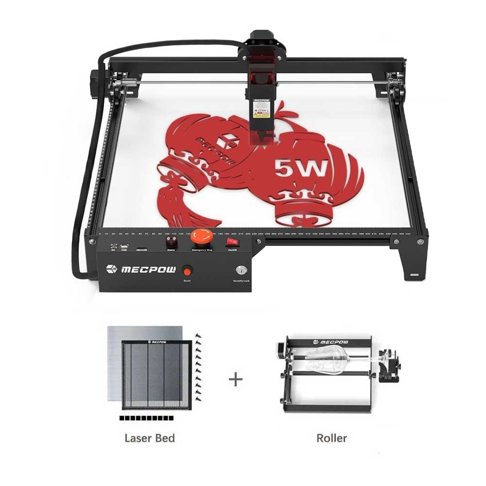 

Mecpow X3 5W Laser Engraver + G3 Pro Rotary Roller + H44 Laser Bed