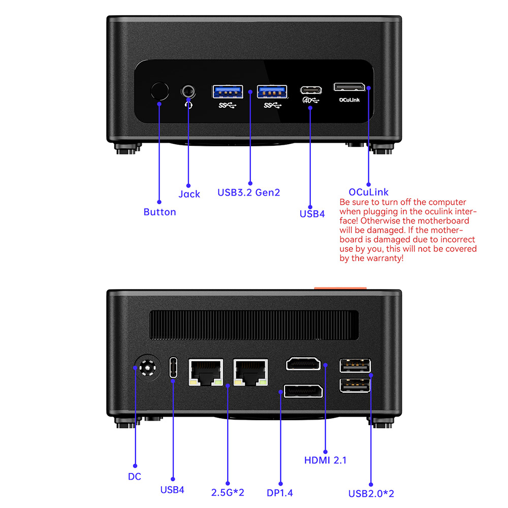 AOOSTAR GEM12 Pro Max Mini PC AMD Ryzen 7 8845HS 32GB+1TB