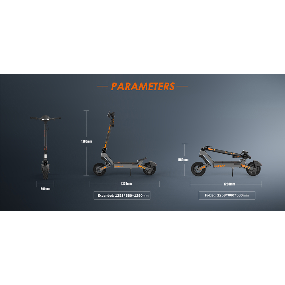 

Kukirin G2 Foldable Electric Scooter 2025 Upgrade 800W Motor 48V 15.6Ah Battery 10-inch Tire 45km/h Max Speed 55km Range Touchscreen Display Disc Brake 7 Light System - Black