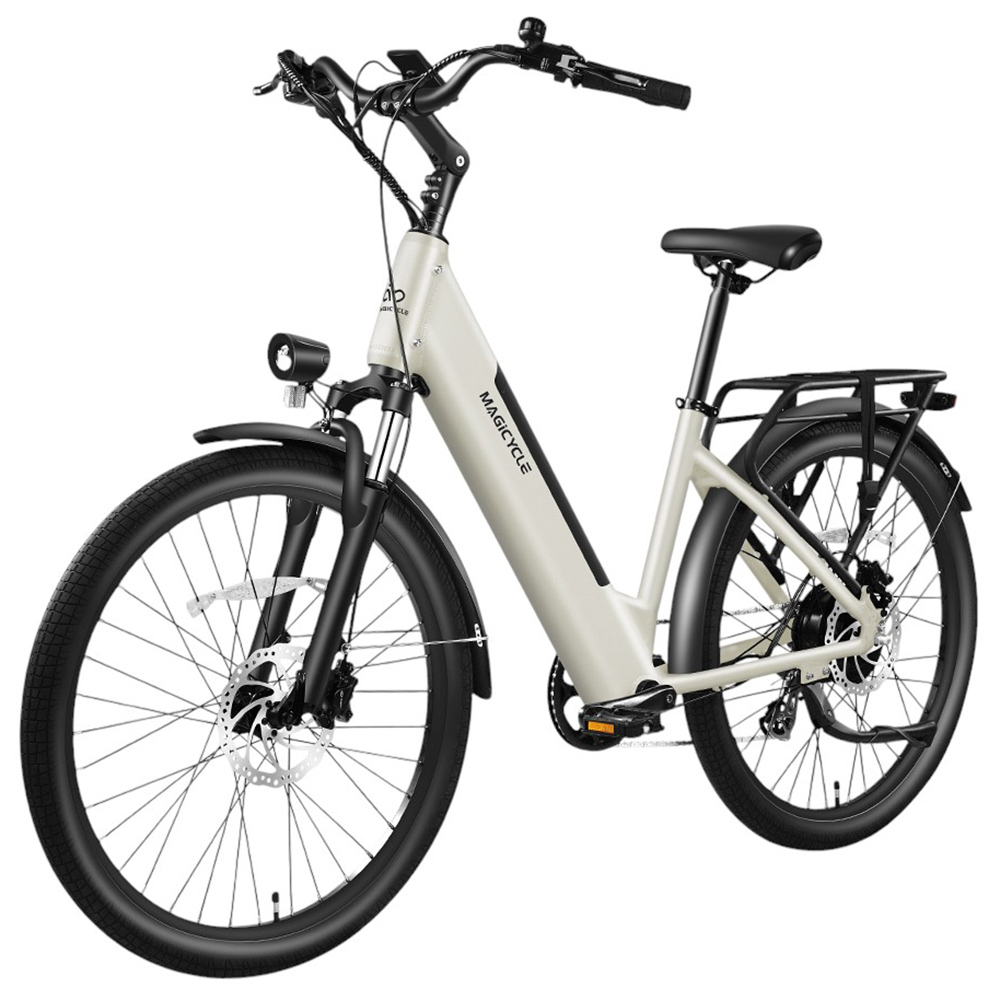 

Magicycle CT-1 Electric Bike, 750W Motor, 48V 15Ah Battery, 26*2.1 inch Tires, 28mph Max Speed, 60 Miles Range, Hydraulic Disc Brakes, Torque Sensor, Mechanical Suspension Front Fork, Shimano 7-speed - Off-white