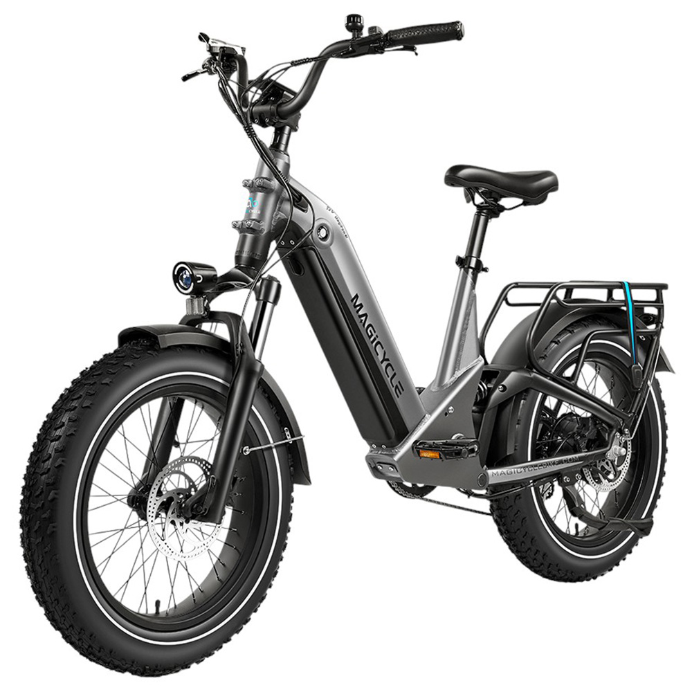 

Magicycle Deer 2.0 Step-thru Electric Bike, 1000W Motor, 52V 20Ah Battery, 20*4.0 inch Tires, 32mph Max Speed, 120 Miles Range, Hydraulic Disc Brakes, Torque Sensor, Full Suspension - Grey