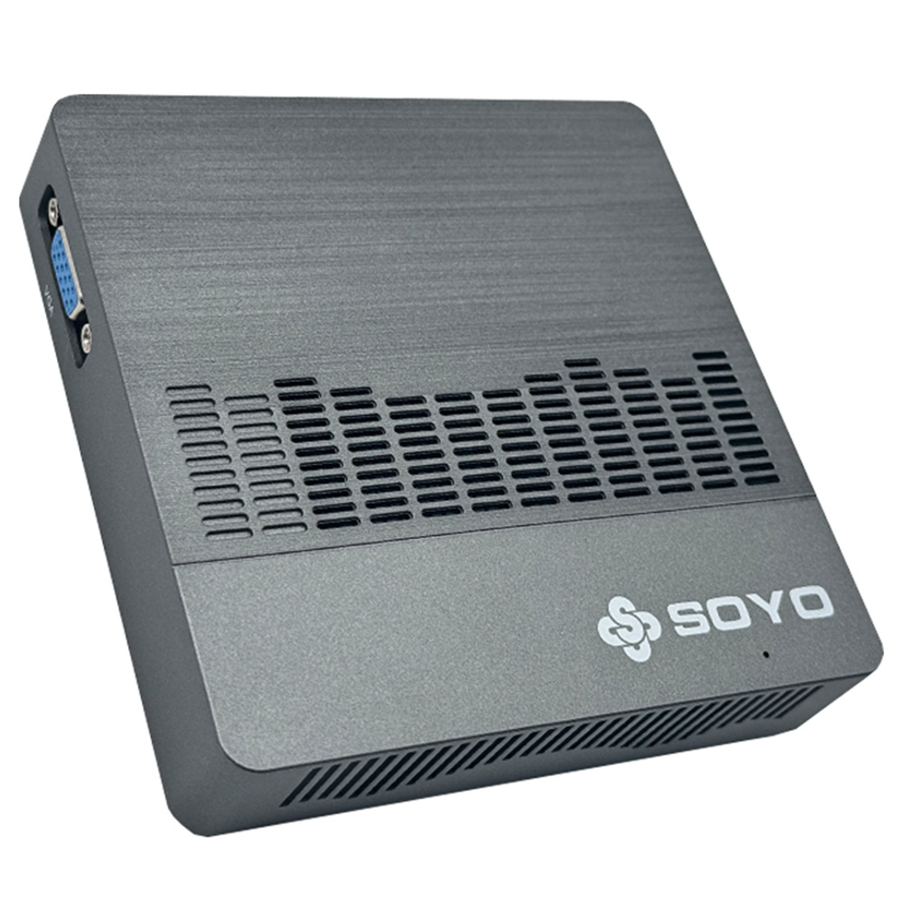SOYO M2 Air Mini PC, Intel N4000 2 Core Max 2.6GHz, 6GB RAM 128GB SSD, HDMI+VGA Dual Screen Display, WiFi 5 Bluetooth 4.2, 3*USB3.2, 1*TF Card Reader, 1*3.5mm Headphone Jack, 1*RJ45