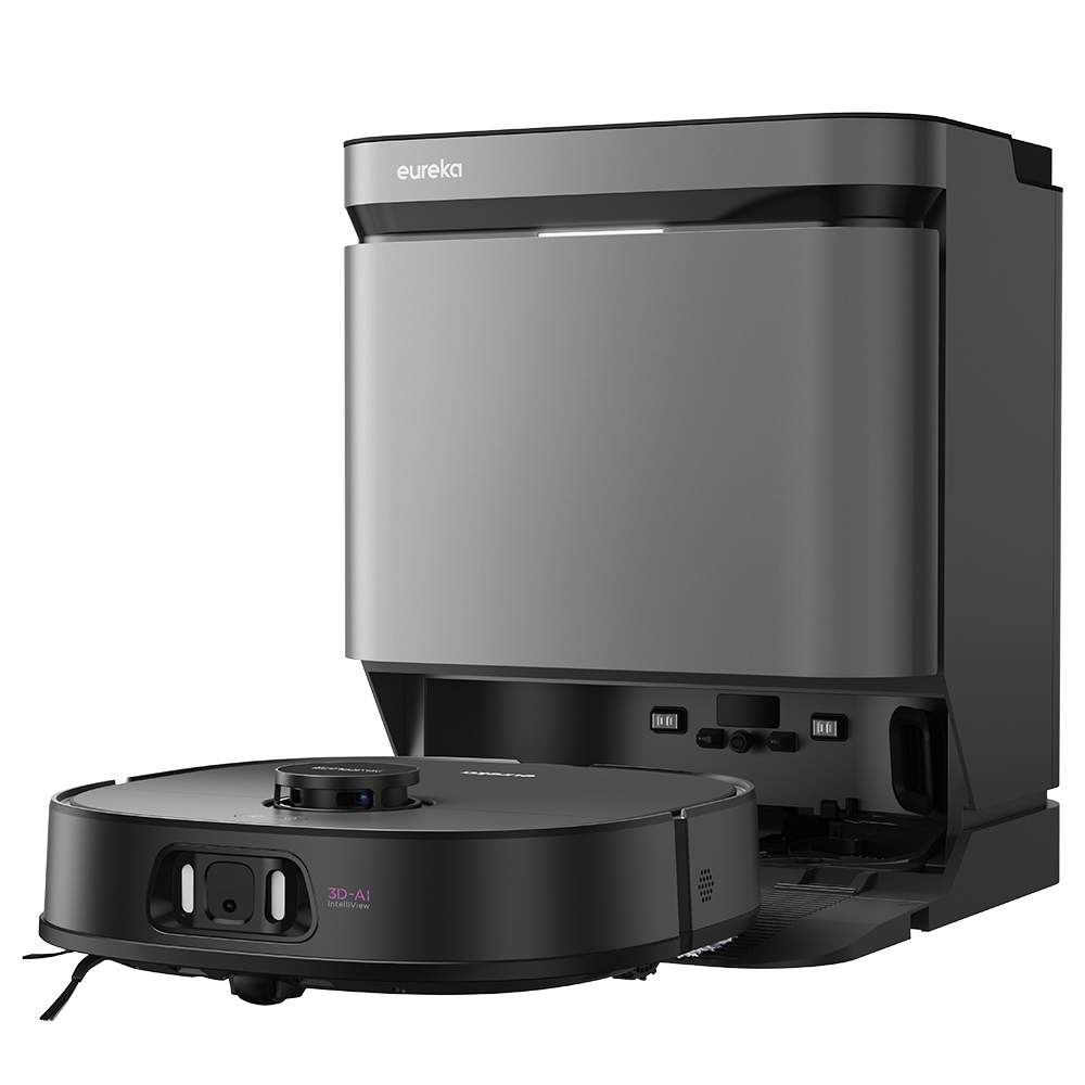 Eureka J15 Pro Ultra Robot Vacuum & Mop,16,200Pa,Self-Emptying Base,Hot Water Wash & Air Dry,AI Obstacle Avoidance,Anti-Tangle-Black