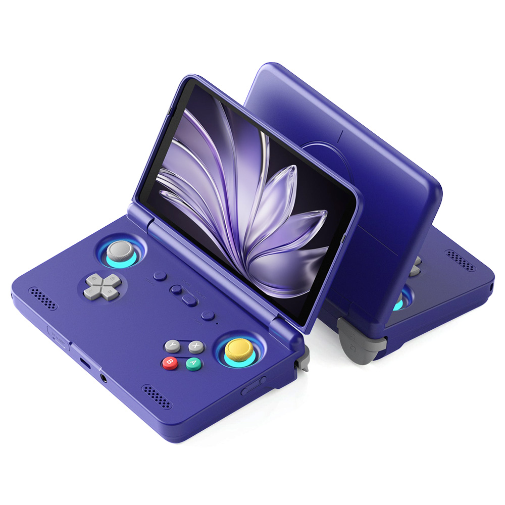 Retroid Pocket Flip 2 Game Console, 5.5 inch 1080p AMOLED Screen, 8GB RAM 128GB Storage, 3D Hall Sticks, Android 13, WiFi 6 Bluetooth 5.1 - Purple
