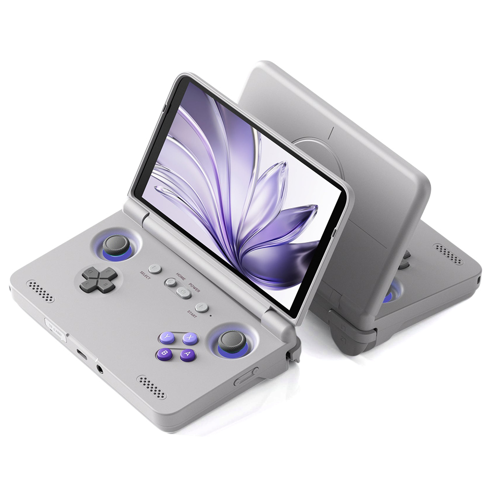 Retroid Pocket Flip 2 Game Console, 5.5 inch 1080p AMOLED Screen, 8GB RAM 128GB Storage, 3D Hall Sticks, Android 13, WiFi 6 Bluetooth 5.1 - White