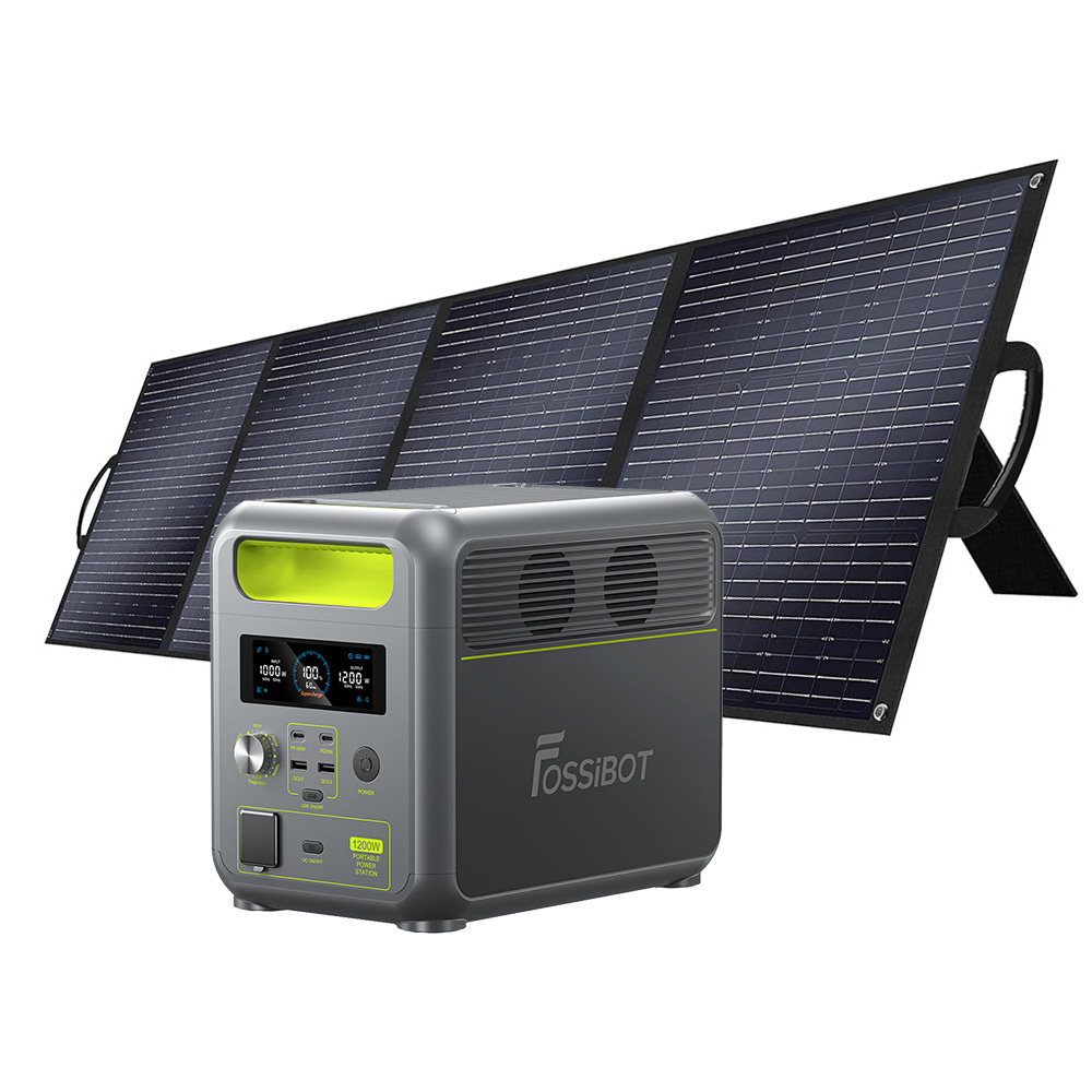 FOSSiBOT F1200 Portable Power Station 1024Wh 1200W + SolarPlay T200 Solar Panel
