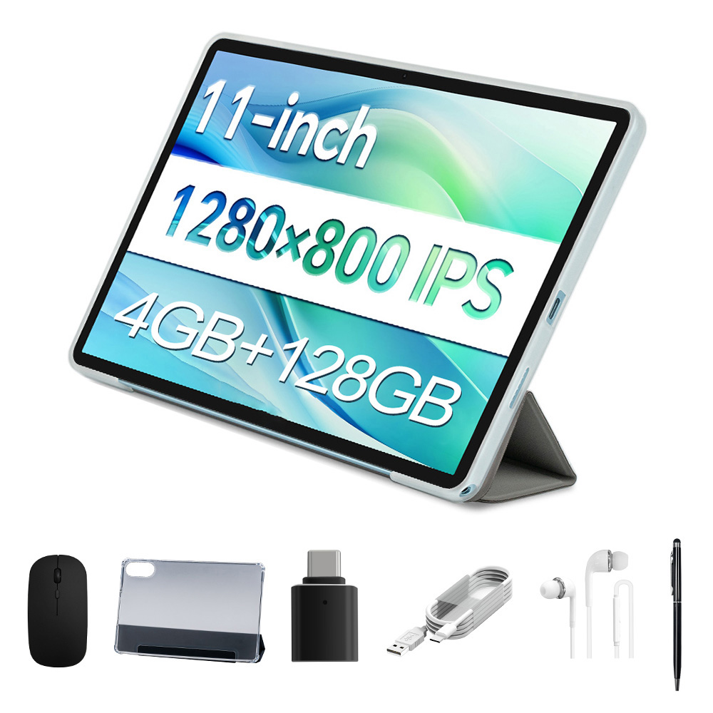 

Teclast P50 Case Android 14 tablet, 11 inch 1280*800 Touchscreen, UNISOC T606 Octa-Core 1.6GHz, 4GB+8GB Expansion RAM 128GB ROM, 2.4/5GHz WiFi Bluetooth 5.0, 7000mAh Battery, 5MP+8MP Camera, Face Unlock, GPS/Galileo/GLONASS/BDS