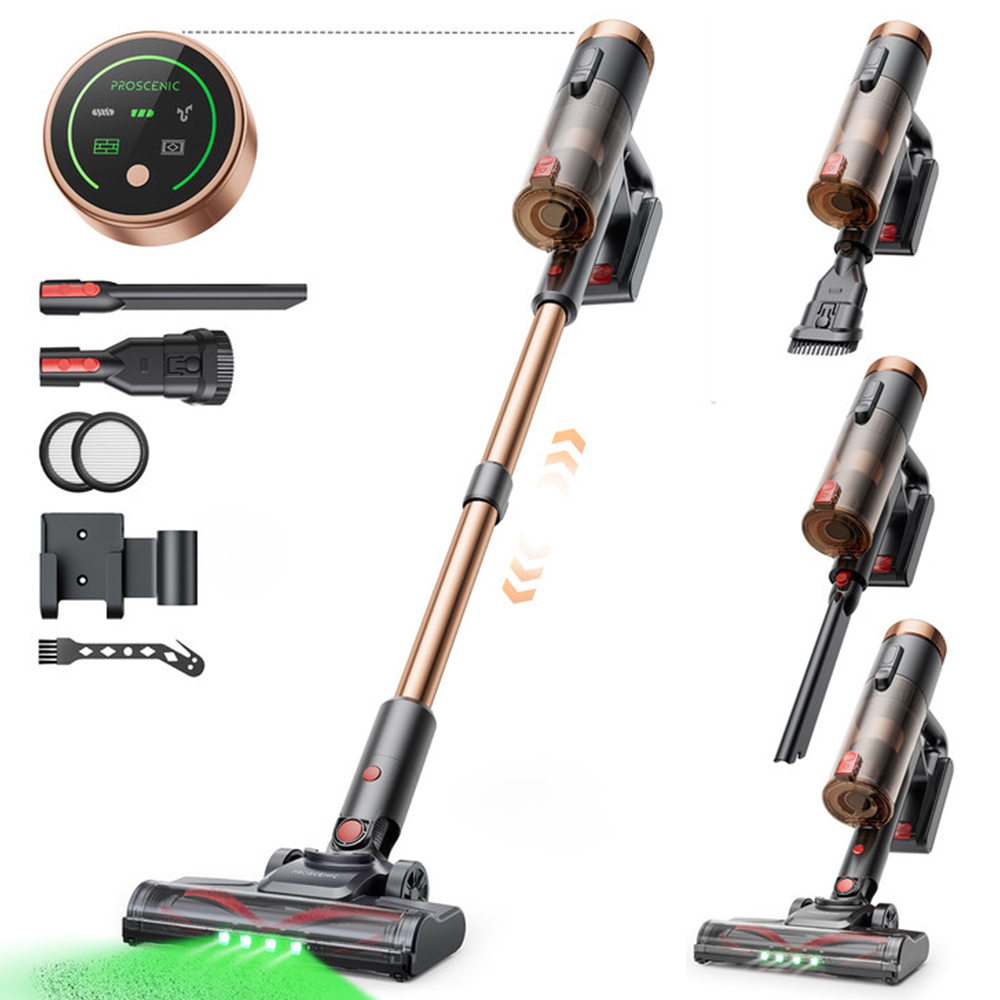 

Proscenic P11 Ultra Cordless Vacuum Cleaner, 40kPa Suction, 40min Runtime, Tangle-Free Brush, 4-Layer Filtration, Green LED Headlights