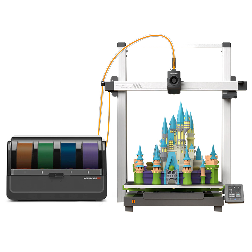 

Anycubic Kobra 3 Max Combo, Up to 8-Color Printing, ACE Pro Color Engine, 600mm/s High-Speed Print, Auto-Leveling & Anti-Step Lost, 420*420*500mm