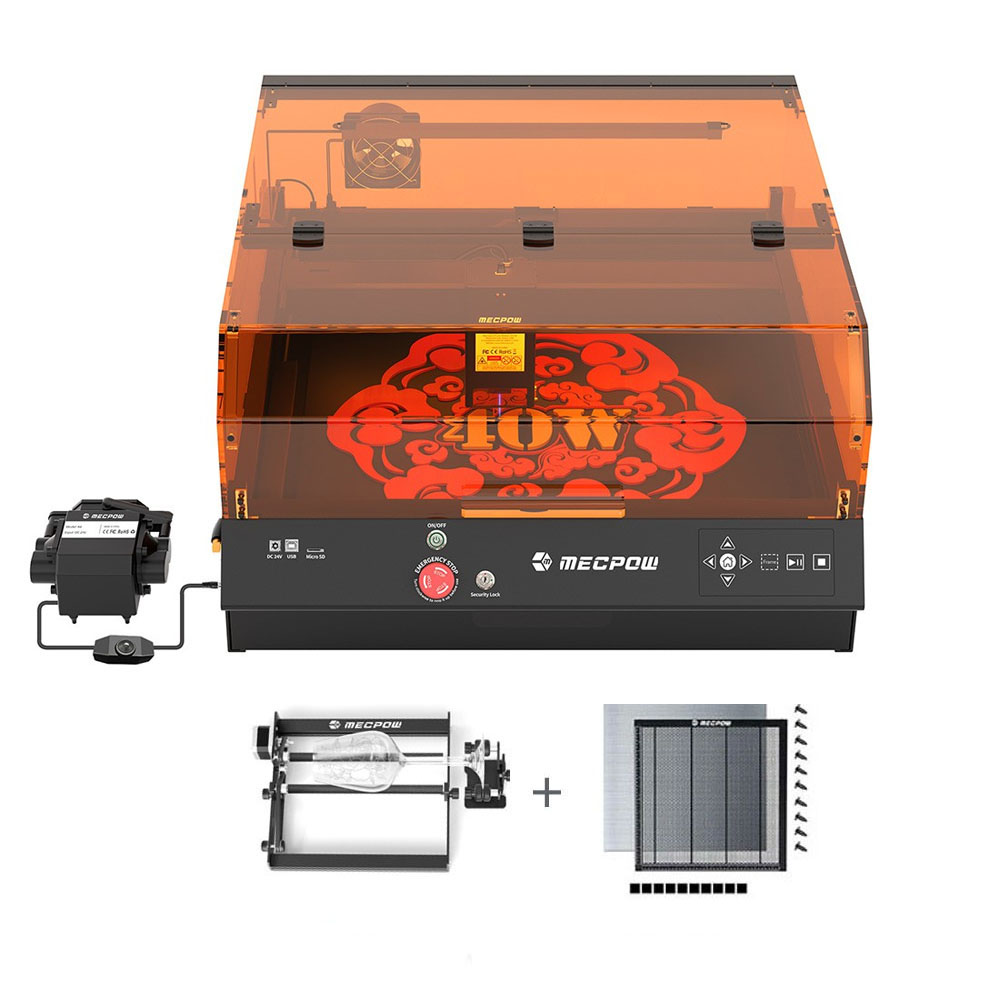 

Mecpow X4 Pro 40W FDA Class 1 Laser + Rotary Roller + Laser Bed