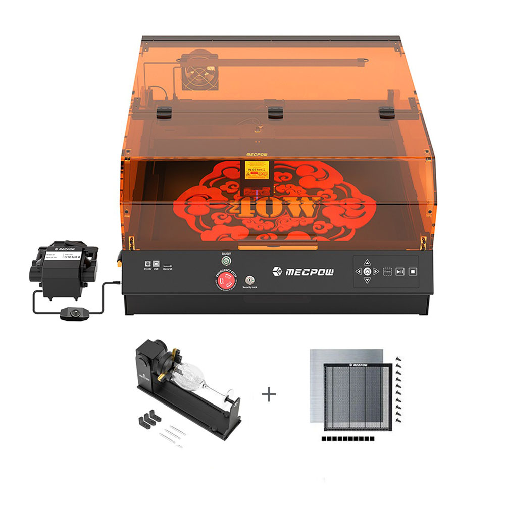 

Mecpow X4 Pro 40W FDA Class 1 Laser + Claw Disc Rotary Chuck + Laser Bed