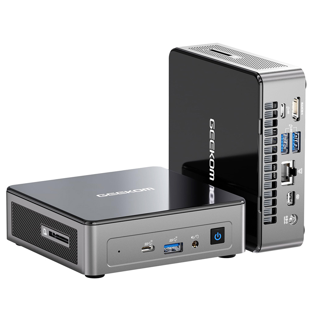 GEEKOM Air 12 Mini PC, Intel N150 4 Cores Max 3.6GHz, 16GB RAM 512GB SSD, HDMI + Mini DP + Type-C 4K Triple Display, WiFi 6 Bluetooth 5.2, 3*USB3.2, 1*Data Only Type-C, 1*RJ45, 1*SD Card Slot, 1*Audio Jack