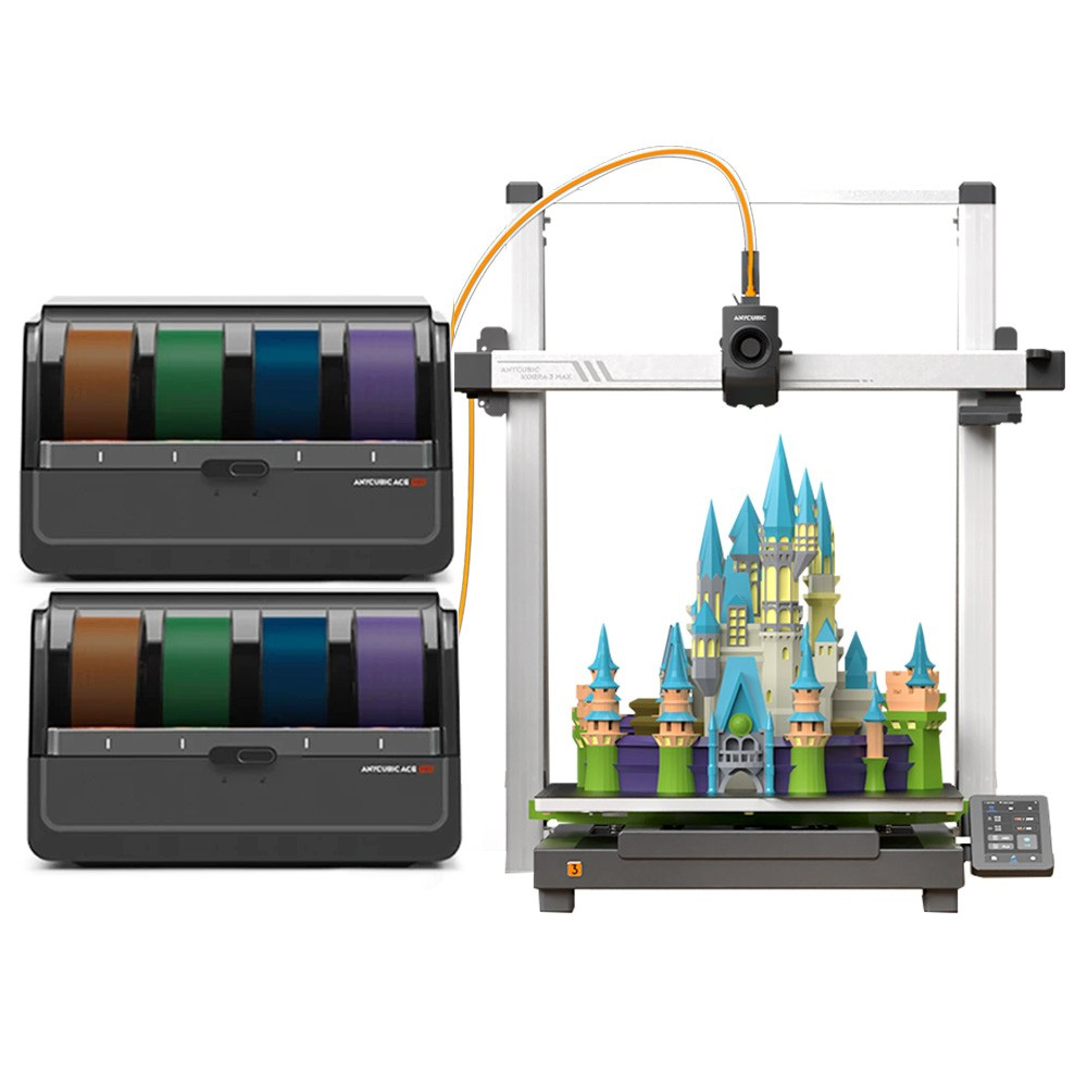 Anycubic Kobra 3 Max  + 2 Ace Pro  8-Color 3D Printer, 420*420*500mm