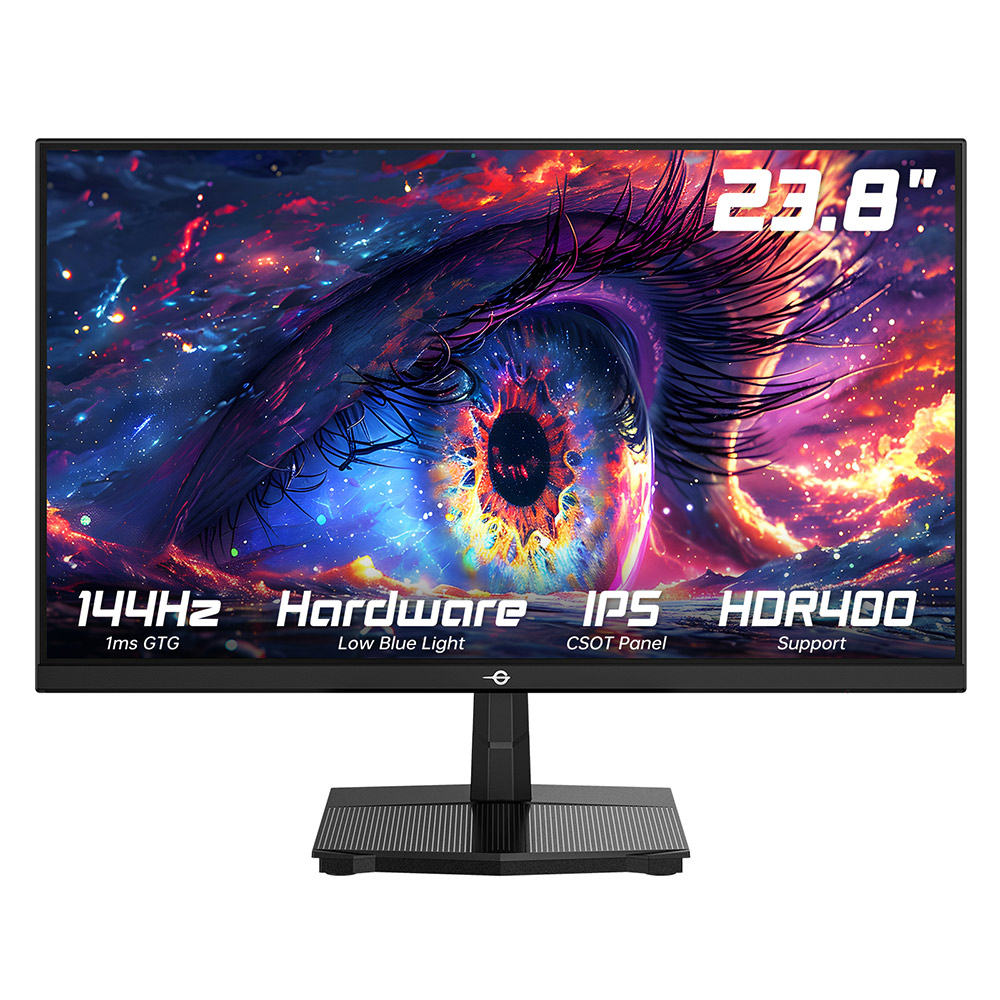 TITAN ARMY P2418C Office Monitor, 23.8 inch 1920*1080 16:9 CSOT IPS Screen, 144Hz Refresh Rate, 1500:1 Contrast Ratio, 178° Viewing Angle, HDR400, 6 Scenario Modes, Low Blue Light & Flicker-free, Supports VESA Mount