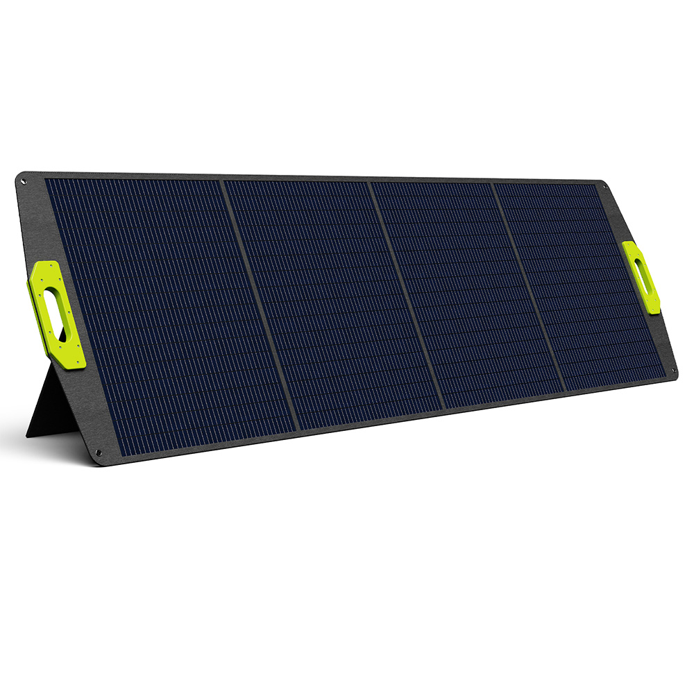 

FOSSiBOT SP200(New) 200W Foldable Solar Panel, 23.4% High Cell Efficiency, ETFE Coating, Adjustable Kickstands for Home, RV, Camping, Blackout - Green