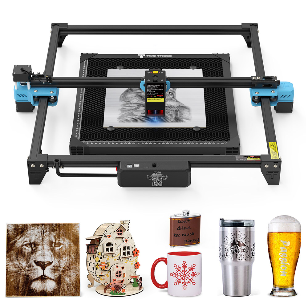 

TWO TREES TTS-20 Pro 20W Laser Engraver, 32-bit Mainboard, 0.08*0.08mm Compressed Spot, 0.1mm Precision, 418*418mm